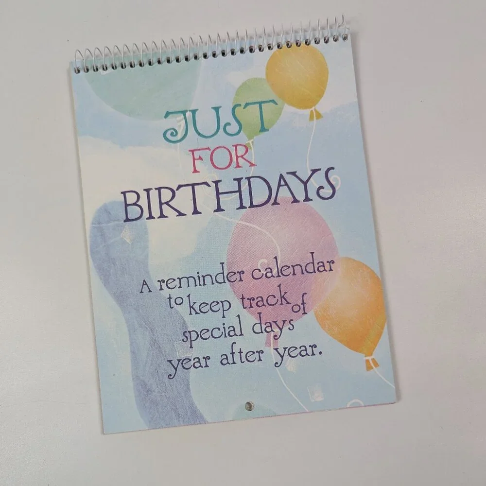 Vintage Current Just for Birthdays Monthly Birthday/Anniversary Tracker